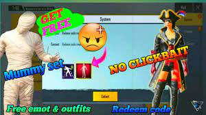 New Redeem Code Get Free Mummy Set In Pubg Lite Awm Strange Youtube