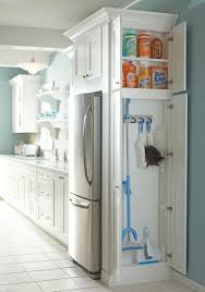 Add A Slender Cabinet To Any Dead Space In Your Kitchen It S A Brilliant Spot To Stash Skinny Cleaning Supplies Like Brooms And Dustpans Hom Home Decor Kitchen Remodel Home Remodeling