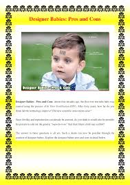 Pdf Designer Babies Pros And Cons