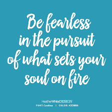 Image result for be fearless in the pursuit of what sets your soul on fire