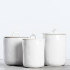 Most white kitchen canisters are also airtight so as to ensure that the materials inside remain fresh. Mia Ceramic Canister Magnolia