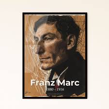 Vibrant Expressionism: Franz Marc-Inspired Dynamic Animal Portrait in  Bright Beige