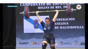 Animación de la competición de tokio 2020 un minuto, un deporte. Irene Blanco Campioa En 87kg E Eva Fernandez Prata En 79kg No Campionato De Espana Absoluto De Halterofilia