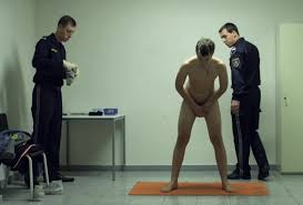 Drug dealer strip search - busted by busty female officer