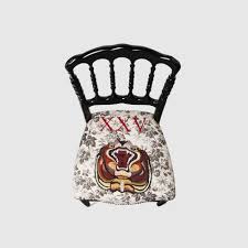 gucci wood chair with embroidered tiger