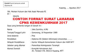 Berikut contoh surat lamaran kerja untuk fresh graduate setingkat sma dan smk yang baik dan benar sesuai dengan syarat dan format penulisan yang resmi. Surat Lamaran Cpns Kemenkumham Pdf Ssuhhara