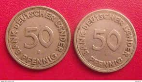 Nur sehr wenige originale sind erhalten. Ohne Zuordnung Allemagne 2 Pieces De 50 Pfennig 1949 B F Bank Deutscher Lander