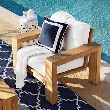 These are just a few of our outdoor living selections in signature teak, outdoor wicker, and cast or extruded aluminum. Larnaca Outdoor Teak Club Chair Patio Furniture Williams Sonoma