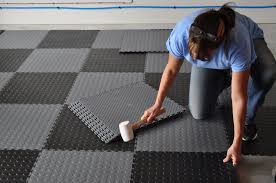 Coin Pattern Flexible Interlocking Tiles Loose Lay No Adhesive Needed Simply Lock The Tiles Together And Yo Tile Floor Flooring Wide Plank Hardwood Floors