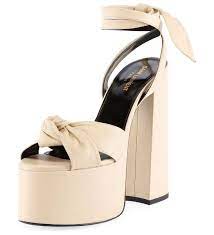 Saint Laurent Paige Knotted Platform Sandals Nudevotion