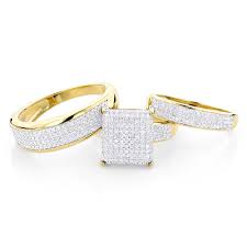 Affordable Trio Ring Sets Diamond Wedding Ring Set 1 25ct 10k Gold Diamond Wedding Rings Sets Wedding Ring Trio Sets Wedding Rings Sets Gold
