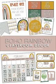 Boho Rainbow Classroom Decor Neutral Colors Classroom Decor Classroom Jobs Classroom