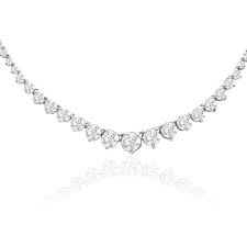 Fashion necklaces are great outlets for expression. Graduated 10 Carat Diamond Tennis Necklace In 14 Karat White Gold Superjeweler