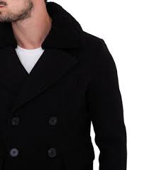 Homme manteau homme chaud et leger caban long noir homme. Manteau Court Homme Noir Col Fourrure Chez Monsieur Mode
