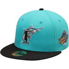 Florida Marlins New Era World Series Wool 59fifty Fitted Hat Aqua Marlins Mlb Apparel New Era