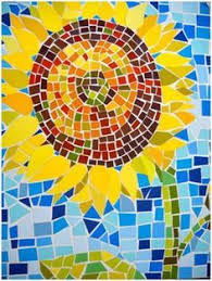 Paper Mosaic Sunflower Mosaic Art Mosaic Art Projects Paper Mosaic