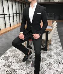 Terziademaltun Italyan Stil Erkek Slim Fit Blazer Siyah Tek Ceket T3156 1 Mens Fashion Blazer Prom Outfits For Guys Mens Fashion Classic