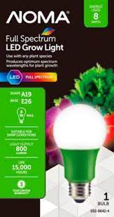$4.99 noma a19 full spectrum led plant bulb helps boost plant growth bulb type: Noma Full Spectrum Led Grow Bulb A19 Canadian Tire
