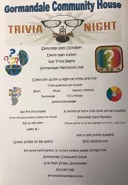 Now look, you may watch community … Gormandale Community House Trivia Night Come Along For Some Fun And Who Knows You Might Learn Something New Facebook
