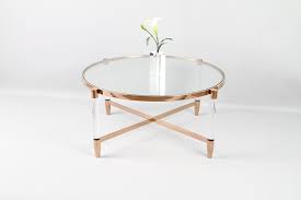 透明亚克力咖啡桌玫瑰金圆形咖啡桌 home decor furniture side table