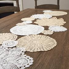 You may discovered another table runner for round table higher design ideas. Round Crocheted Doilies For Table Runner Table Decor Home Decor Factory Direct Craft