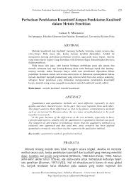 Pdf Perbedaan Pendekatan Kuantitatif Dengan Pendekatan Kualitatif Dalam Metode Penelitian