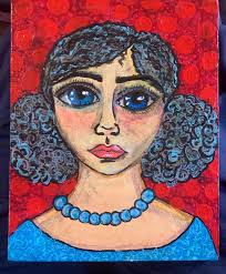 Curly Hair Woman Painting