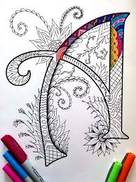 In english and spanish, uppercase and lowercase. Alphabet Zentangle Design A Z Printable Coloring Pages