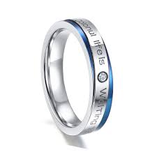 Blue And Silver Stainless Steel Wedding Rings For Men Women Stainless Steel Wedding Ring Rings For Men Steel Wedding Ring