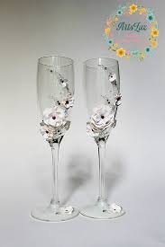 Wedding Champagne Glasses With Swarovski Crystals Wedding Etsy Wedding Champagne Glasses Toasting Flutes Wedding Personalized Glasses Wedding