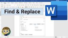 Using Find & Replace in Microsoft Word - YouTube