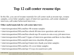 top 12 call center resume tips