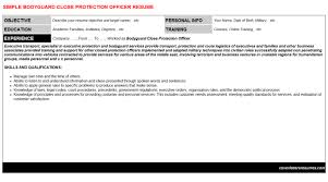Bodyguard Close Protection Officer Resume & Cover Letter | CV ...