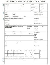 Nurse Brain Sheets Telemetry Unit Sbar Scrubs The