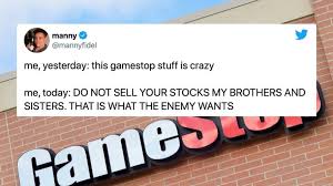 Gamestop's stock has become a battleground this past week, as you've likely seen on social media. Just 22 Hilarious Tweets About Reddit Trolling Wall Street With Gamestop Stock Huffpost
