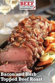 Bacon Tarragon Topped Beef Roast Recipe Beef Recipes Food