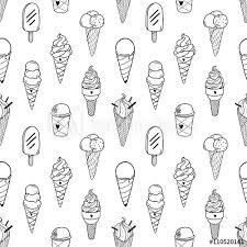 Wallpaper ice cream white background. Seamless Monochrome Ice Cream Pattern Hand Drawn Black And White Wallpaper Summer Vector Background Can Be Used For Design Fabric Wrapping Paper Food Design Eps 8 Stock Vector Adobe Stock