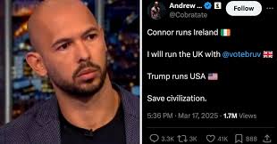 Andrew Tate said he'll 'save civilisation' with Conor McGregor and Donald  Trump and these are surely the only responses you need  https://tinyurl.com/y4b7urbj