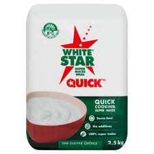 While cooking the mixture will make bubbles as it is getting cook and thicken. White Star Quick Cooking Super Maize Meal 2 5kg Porridge Maize Meal Pap Breakfast Cereals Porridge Pap Food Cupboard Food Checkers Za