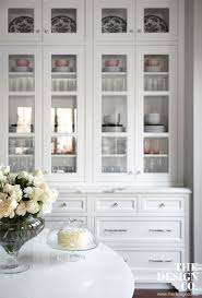 Custom Kitchen White Kitchen Parisian Chic Built In Buffet Glass Display White Ro Glass Kitchen Cabinets Glass Kitchen Cabinet Doors Kitchen Wall Cabinets