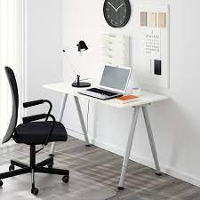 Get the best deals on ikea desks home office desks with shelves. Office Equipment Supplies Business Industrial Ikea Thyge White Silver Adjustable Height Work Surface Table Computer Task Desk