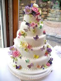 Fleur 5 Tier Garden Wedding Cake Floral Cake Cake