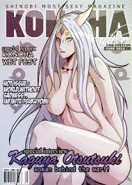 areolae barcode blush breasts crossed legs english text eyelashes  female female only first porn of character frown horns human indrockz  konoha paradise large breasts lipstick long hair magazine cover