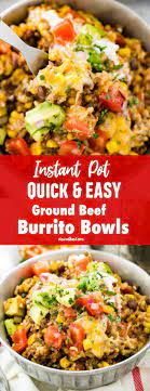 Instant Pot Ground Beef Burrito Bowls Oh Sweet Basil Recipe Beef Recipes For Dinner Instant Pot Dinner Recipes Instant Pot Recipes