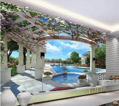 Luxury Villa 3d Pool Backdrop 3d Murals Wallpaper For Living Room Wallpaper For Walls 3 D For Living Room Wallpaper Walls Bedroom Wall Wallpaper Floor Murals