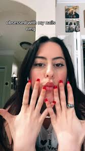 French Tip Triangle Red Nails