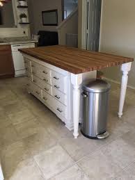 Kitchen Island Made With Dresser Butcher Block Dresser Kitchen Island Simple Kitchen Design Diy Kitchen