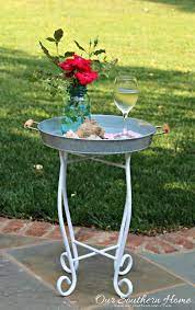 Outdoor Upcycled Table Our Southern Home Diy Patio Table Diy Outdoor Table Small Outdoor Table