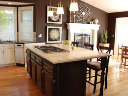 White And Black Kitchen Floor Tiled Brown Kitchens Home Brown Walls