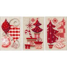 vervaco christmas motifs greeting cards counted cross stitch